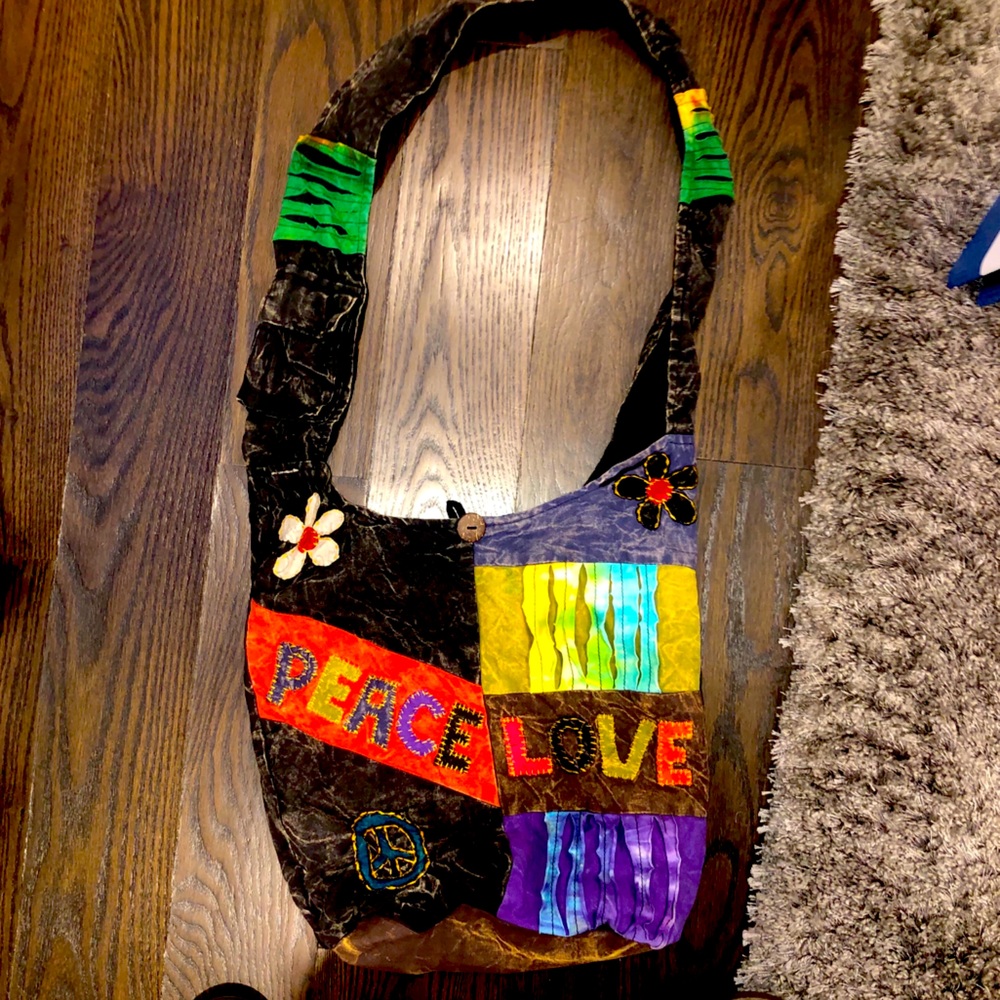 Peace love tote bag
